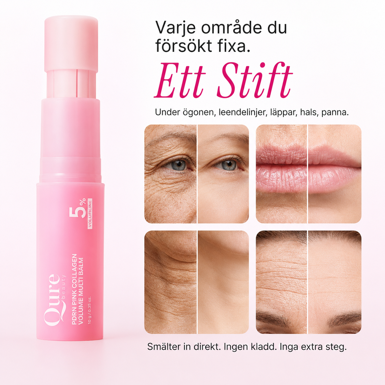 PDRN Collagen Balm Stick — Mot rynkor, linjer & slapp hud GlowNordic