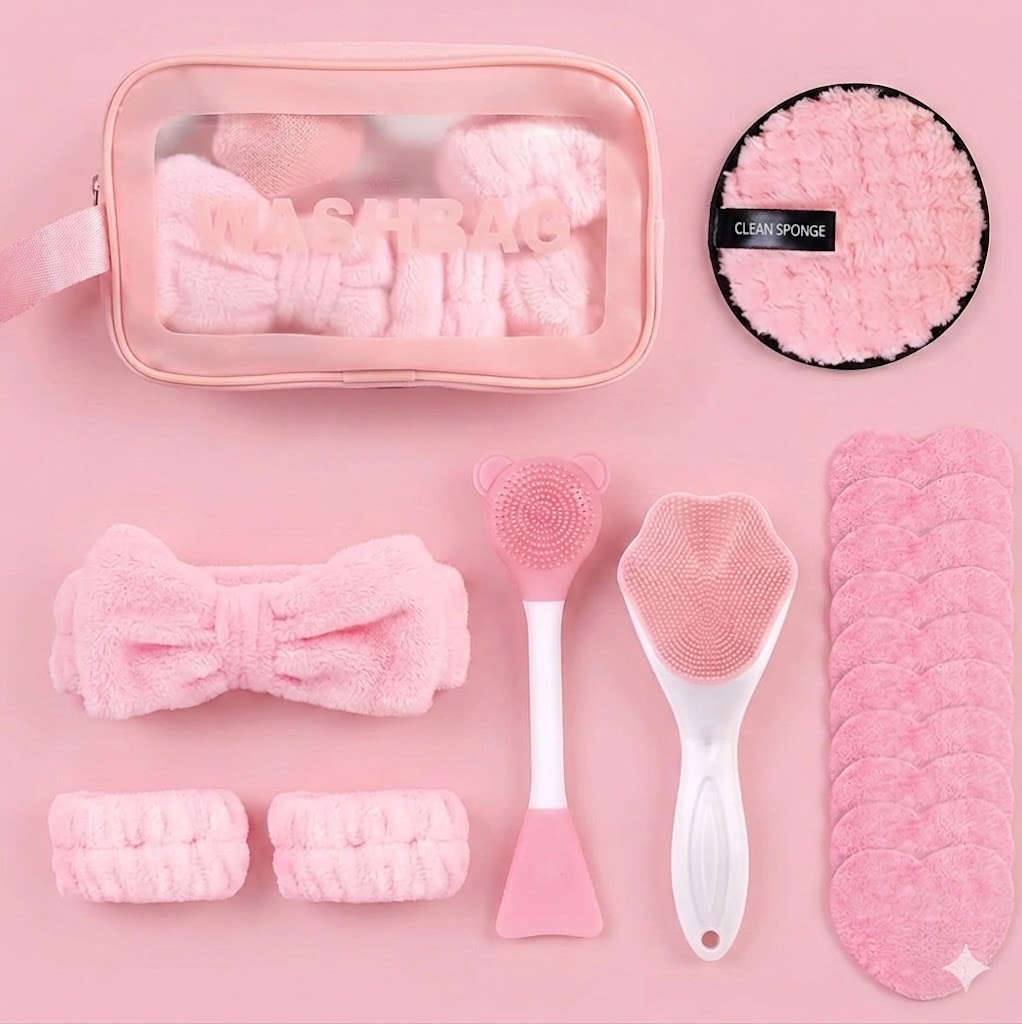Ansiktsrengöring & Hudvård – 17-delars Set tvc-ali-almatook
