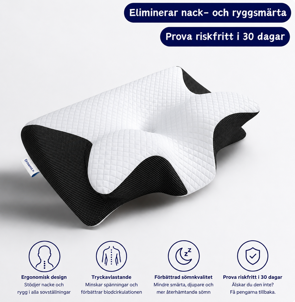 GlowNordic™ NeckRelief — Ergonomisk Kudde För Nacke, Axlar & Djupare Sömn GlowNordic