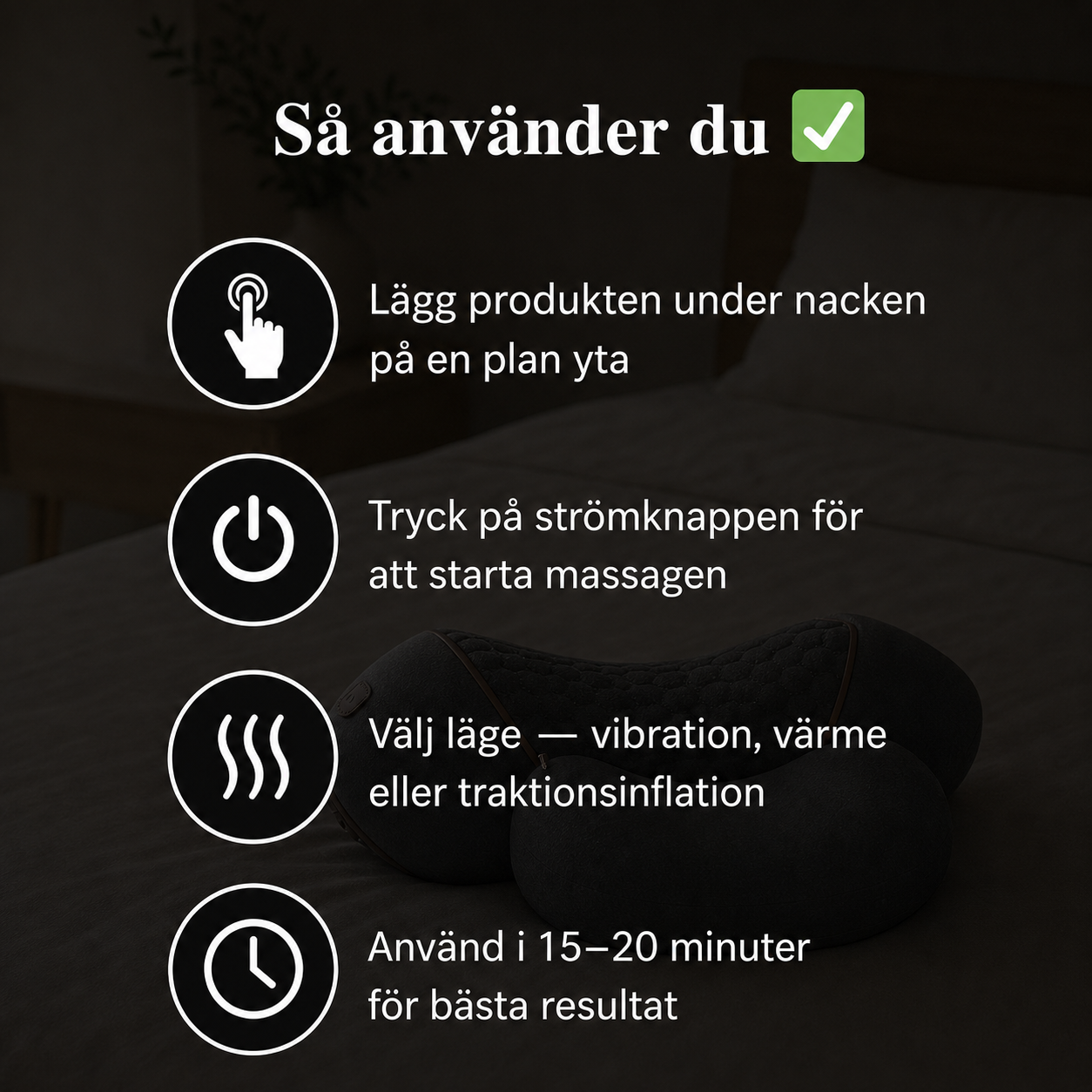 CerviCare 360™ — Elektrisk Nackterapi Med Värme, Vibration & Cervikalt Drag GlowNordic
