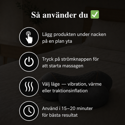CerviCare 360™ — Elektrisk Nackterapi Med Värme, Vibration & Cervikalt Drag GlowNordic